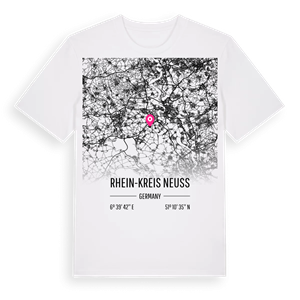 Rhein-Kreis Neuss karta t-shirt – ekologisk bomull t-shirt från Pinshirt