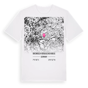 Rheinisch-Bergischer Kreis karta t-shirt – ekologisk bomull t-shirt från Pinshirt