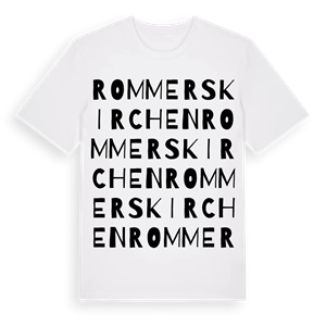 Rommerskirchen ordlek t-shirt – ekologisk bomull t-shirt från Pinshirt