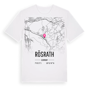 Rösrath karta t-shirt – ekologisk bomull t-shirt från Pinshirt