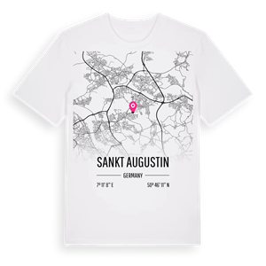 Sankt Augustin karta t-shirt – ekologisk bomull t-shirt från Pinshirt
