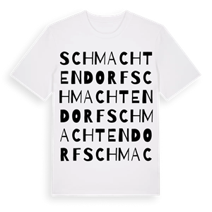 Schmachtendorf ordlek t-shirt – ekologisk bomull t-shirt från Pinshirt