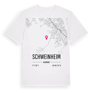 Schweinheim karta t-shirt – ekologisk bomull t-shirt från Pinshirt