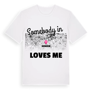 Någon i Senden älskar mig t-shirt – ekologisk bomull t-shirt från Pinshirt