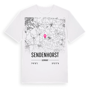Sendenhorst karta t-shirt – ekologisk bomull t-shirt från Pinshirt