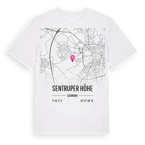 Sentruper Höhe karta t-shirt – ekologisk bomull t-shirt från Pinshirt