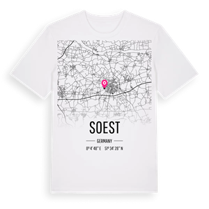 Soest karta t-shirt – ekologisk bomull t-shirt från Pinshirt