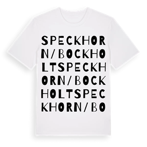 Speckhorn/Bockholt ordlek t-shirt – ekologisk bomull t-shirt från Pinshirt