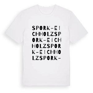 Spork-Eichholz ordlek t-shirt – ekologisk bomull t-shirt från Pinshirt
