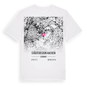Städteregion Aachen karta t-shirt – ekologisk bomull t-shirt från Pinshirt