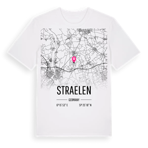 Straelen karta t-shirt – ekologisk bomull t-shirt från Pinshirt