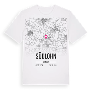 Südlohn karta t-shirt – ekologisk bomull t-shirt från Pinshirt