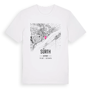 Sürth karta t-shirt – ekologisk bomull t-shirt från Pinshirt