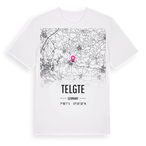 Telgte karta t-shirt – ekologisk bomull t-shirt från Pinshirt