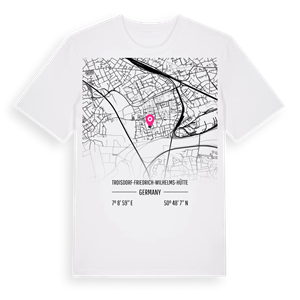 Troisdorf-Friedrich-Wilhelms-Hütte karta t-shirt – ekologisk bomull t-shirt från Pinshirt
