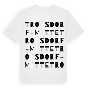 Troisdorf-Mitte ordlek t-shirt – ekologisk bomull t-shirt från Pinshirt
