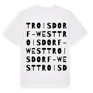 Troisdorf-West ordlek t-shirt – ekologisk bomull t-shirt från Pinshirt