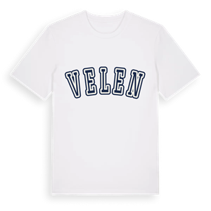 Velen college t-shirt – ekologisk bomull t-shirt från Pinshirt