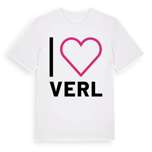 Jag älskar Verl t-shirt stort tryck – ekologisk bomull t-shirt från Pinshirt