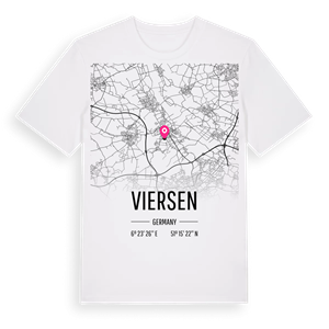 Viersen karta t-shirt – ekologisk bomull t-shirt från Pinshirt