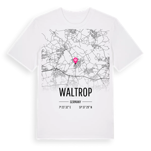 Waltrop karta t-shirt – ekologisk bomull t-shirt från Pinshirt