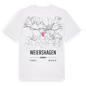 Weiershagen karta t-shirt – ekologisk bomull t-shirt från Pinshirt