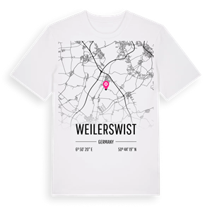 Weilerswist karta t-shirt – ekologisk bomull t-shirt från Pinshirt