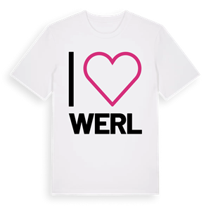Jag älskar Werl t-shirt stort tryck – ekologisk bomull t-shirt från Pinshirt