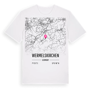 Wermelskirchen karta t-shirt – ekologisk bomull t-shirt från Pinshirt