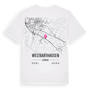 Westbarthausen karta t-shirt – ekologisk bomull t-shirt från Pinshirt