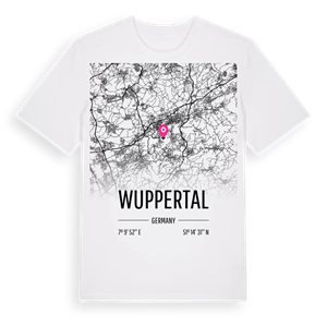 Wuppertal karta t-shirt – ekologisk bomull t-shirt från Pinshirt