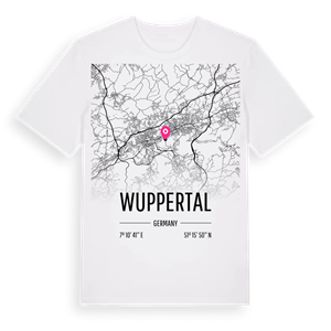 Wuppertal karta t-shirt – ekologisk bomull t-shirt från Pinshirt