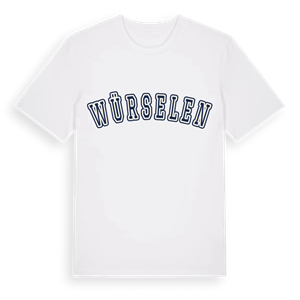 Würselen college t-shirt – ekologisk bomull t-shirt från Pinshirt