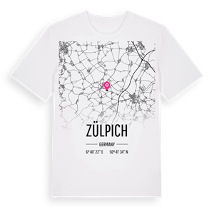 Zülpich karta t-shirt – ekologisk bomull t-shirt från Pinshirt