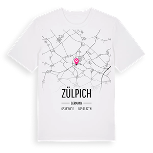 Zülpich karta t-shirt – ekologisk bomull t-shirt från Pinshirt