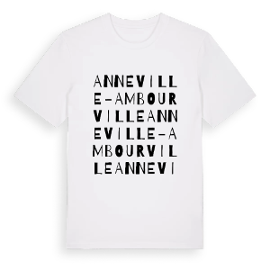 Anneville-Ambourville ordlek t-shirt – ekologisk bomull t-shirt från PinShirt