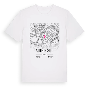 Authie Sud karta t-shirt – ekologisk bomull t-shirt från Pinshirt