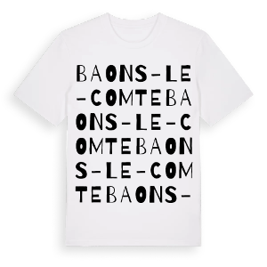 Baons-le-Comte ordlek t-shirt – ekologisk bomull t-shirt från Pinshirt