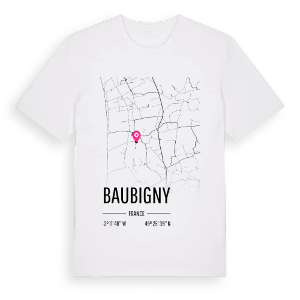 Baubigny karta t-shirt – ekologisk bomull t-shirt från Pinshirt