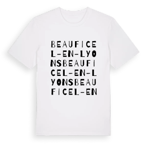 Beauficel-en-Lyons ordlek t-shirt – ekologisk bomull t-shirt från Pinshirt