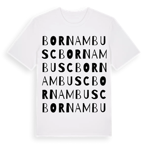 Bornambusc ordlek t-shirt – ekologisk bomull t-shirt från Pinshirt