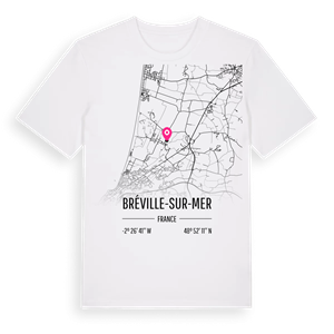 Bréville-sur-Mer karta t-shirt – ekologisk bomull t-shirt från Pinshirt