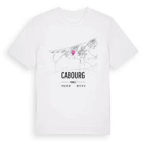 Cabourg karta t-shirt – ekologisk bomull t-shirt från Pinshirt