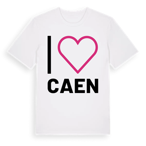 Jag älskar Caen t-shirt stort tryck – ekologisk bomull t-shirt från Pinshirt