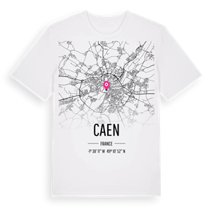 Caen karta t-shirt – ekologisk bomull t-shirt från Pinshirt