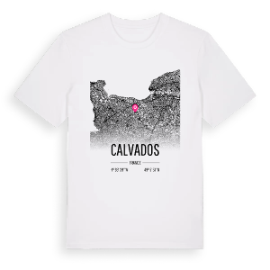 Calvados karta t-shirt – ekologisk bomull t-shirt från Pinshirt