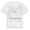 Cesny-les-Sources karta t-shirt