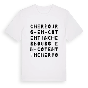 Cherbourg-en-Cotentin ordlek t-shirt – ekologisk bomull t-shirt från Pinshirt