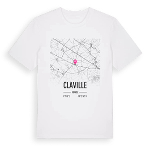 Claville karta t-shirt – ekologisk bomull t-shirt från Pinshirt