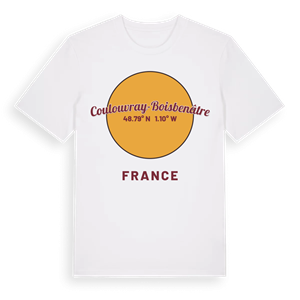 Coulouvray-Boisbenâtre cirkel t-shirt – ekologisk bomull t-shirt från Pinshirt